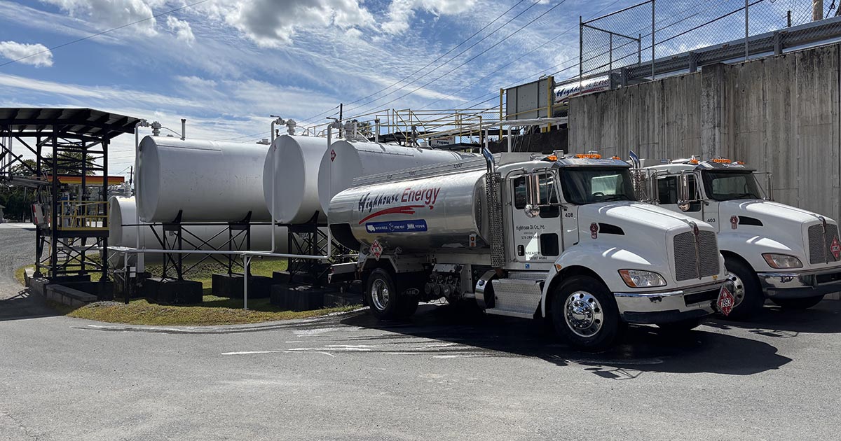 heating oil trucks at Highouse Energy office